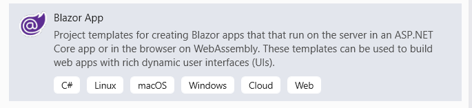 New Blazor template